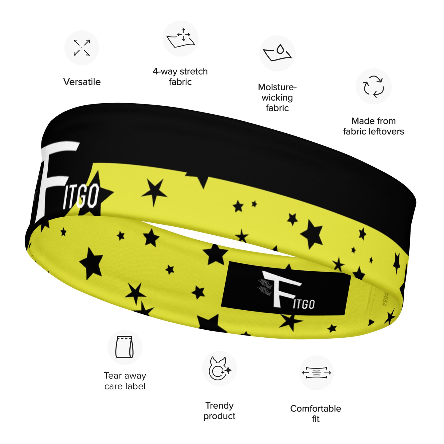 Fitgo Yellow Stars Headband