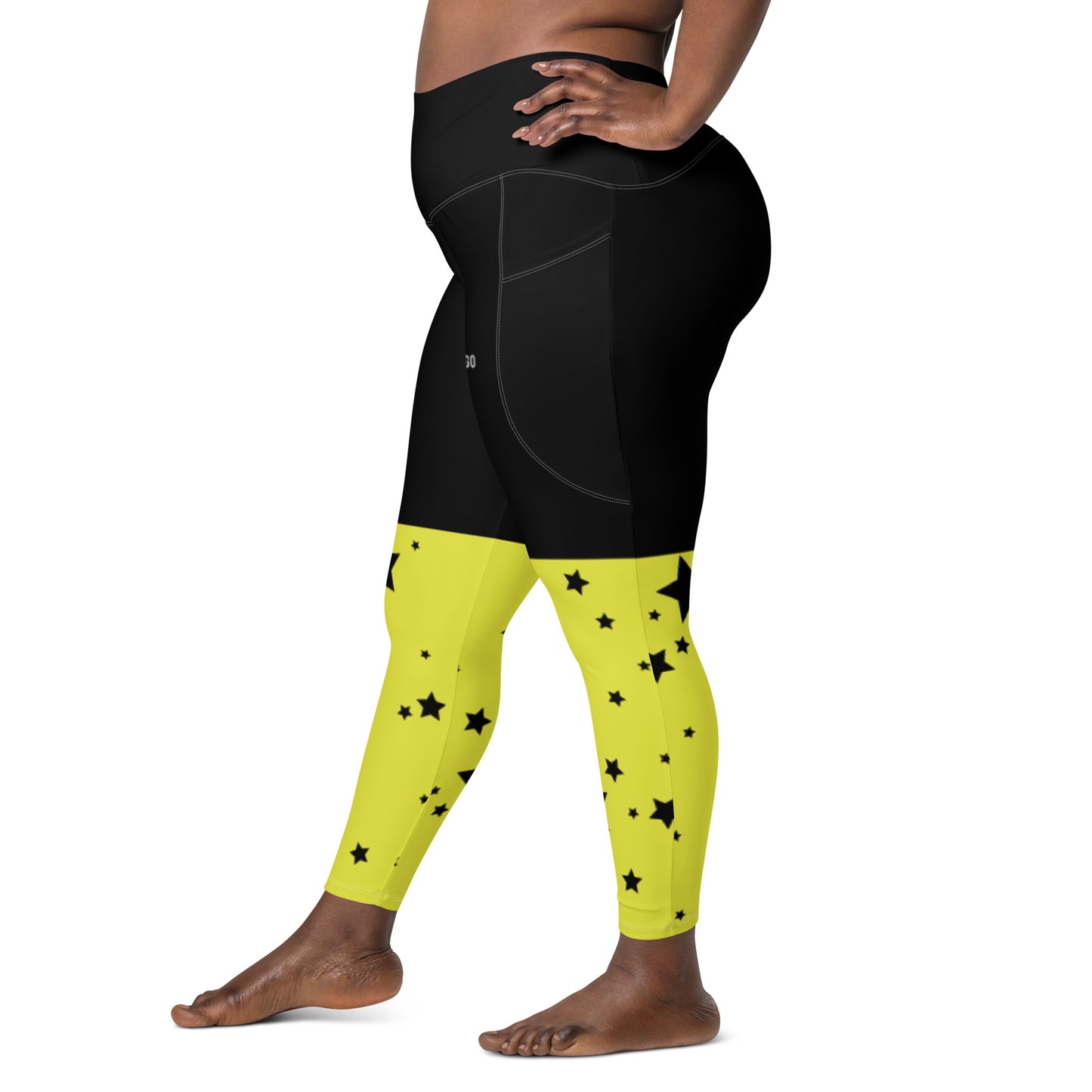 Women's Fitgo Yellow Stars Plus Size Leggings