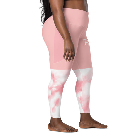 Women's Fitgo Pink Ties Plus Size Leggings