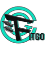 Fitgo logo.  Word Fitgo in black .  G and C in teal, encases the F in Fitgo